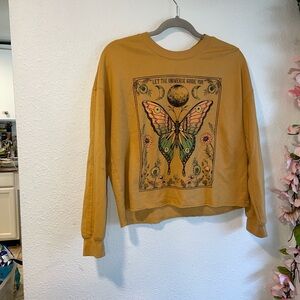 Zoe + Liv Mustard Sweatshirt with Graphic Design